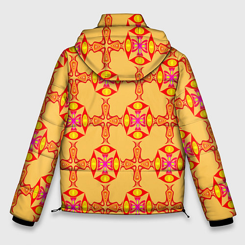 Мужская зимняя куртка Желто-оранжевый мотив / 3D-Черный – фото 2