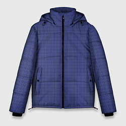 Куртка зимняя мужская Мелкая синяя клетка, цвет: 3D-светло-серый