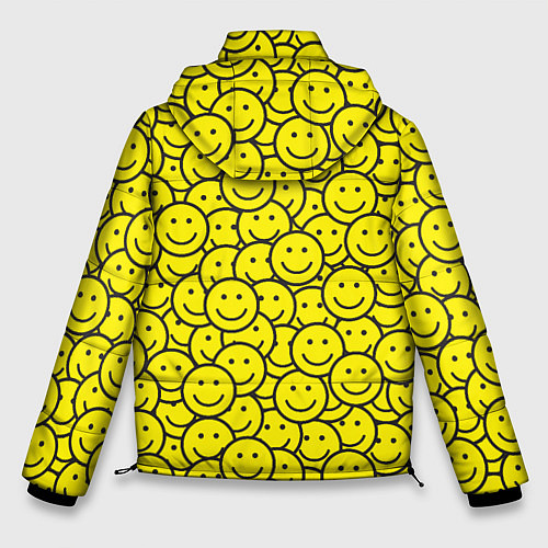 Мужская зимняя куртка Счастливые смайлики / 3D-Черный – фото 2