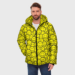Куртка зимняя мужская Счастливые смайлики, цвет: 3D-черный — фото 2
