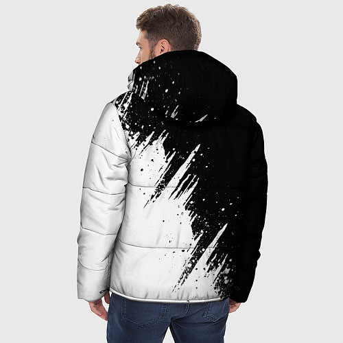 Мужская зимняя куртка Ауди - белые потертости / 3D-Светло-серый – фото 4