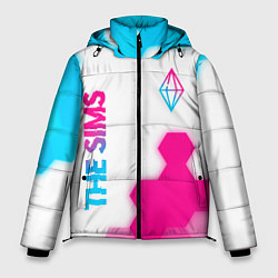 Мужская зимняя куртка The Sims neon gradient style: надпись, символ