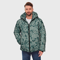 Куртка зимняя мужская Абстракция точечная зелёный, цвет: 3D-светло-серый — фото 2