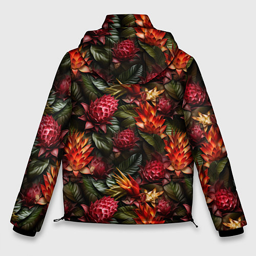 Мужская зимняя куртка Тропические цветы / 3D-Светло-серый – фото 2