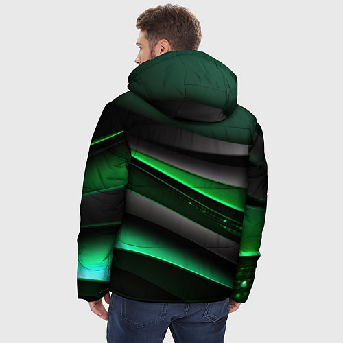 Мужская зимняя куртка Black green line / 3D-Светло-серый – фото 4