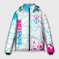 Куртка зимняя мужская Berserk neon gradient style: надпись, символ, цвет: 3D-черный