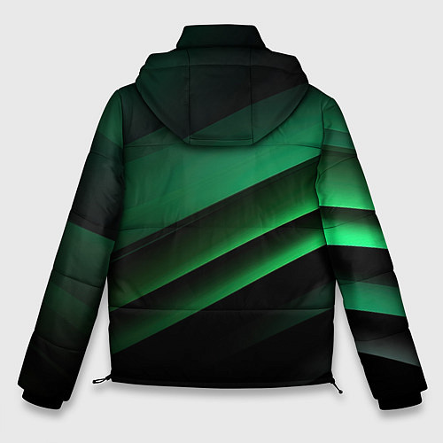 Мужская зимняя куртка Черно зеленые полосы / 3D-Черный – фото 2