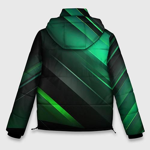 Мужская зимняя куртка Black green abstract / 3D-Черный – фото 2