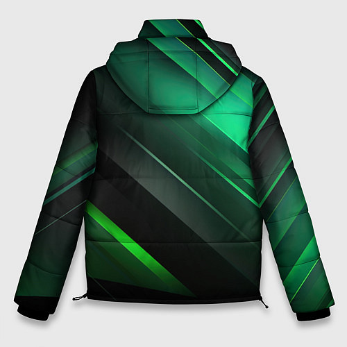 Мужская зимняя куртка Black green abstract / 3D-Светло-серый – фото 2