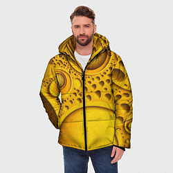 Куртка зимняя мужская Желтая объемная текстура, цвет: 3D-черный — фото 2