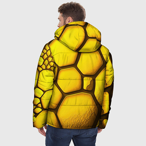 Мужская зимняя куртка Желтые объемные плиты / 3D-Светло-серый – фото 4