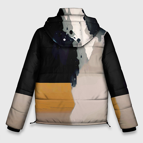 Мужская зимняя куртка Космонавт в скафандре - набросок / 3D-Черный – фото 2