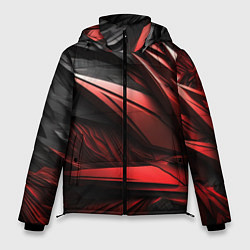 Куртка зимняя мужская Объемные красные элементы, цвет: 3D-черный