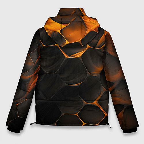 Мужская зимняя куртка Оранжевые плиты паттерн / 3D-Черный – фото 2