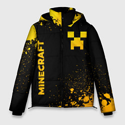 Мужская зимняя куртка Minecraft - gold gradient: надпись, символ