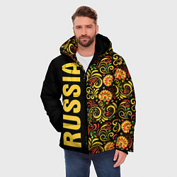 Куртка зимняя мужская Russia хохлома, цвет: 3D-черный — фото 2