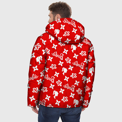 Мужская зимняя куртка Барби паттерн красный / 3D-Светло-серый – фото 4
