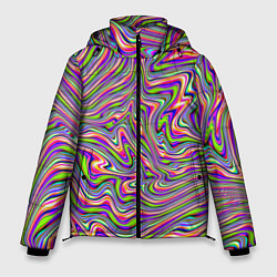 Куртка зимняя мужская В полоску триппи, цвет: 3D-светло-серый