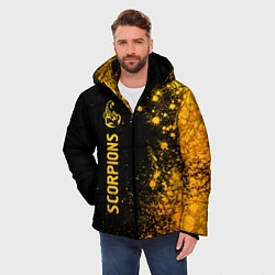 Куртка зимняя мужская Scorpions - gold gradient: по-вертикали, цвет: 3D-черный — фото 2