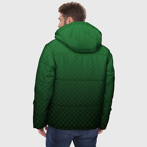 Мужская зимняя куртка Зелёная клетка с градиентом / 3D-Светло-серый – фото 4