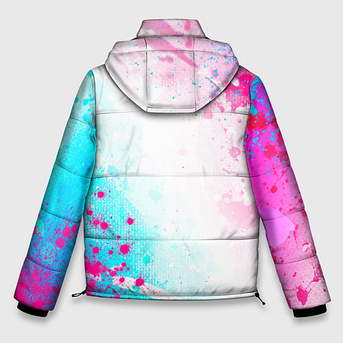 Мужская зимняя куртка One Piece neon gradient style: надпись, символ / 3D-Черный – фото 2