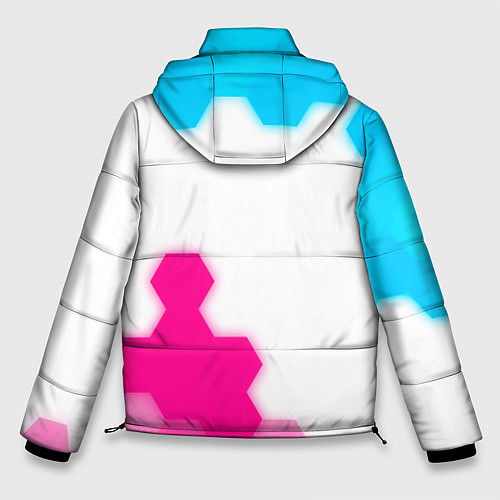 Мужская зимняя куртка Mass Effect neon gradient style: надпись, символ / 3D-Черный – фото 2
