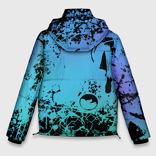 Мужская зимняя куртка Неоновый абстрактный фон в граффити стиле / 3D-Черный – фото 2