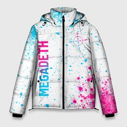 Куртка зимняя мужская Megadeth neon gradient style: надпись, символ, цвет: 3D-черный