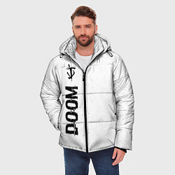 Куртка зимняя мужская Doom glitch на светлом фоне: по-вертикали, цвет: 3D-черный — фото 2