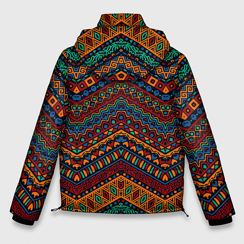 Мужская зимняя куртка Этнический орнамент зигзаги / 3D-Черный – фото 2