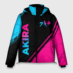 Мужская зимняя куртка Akira - neon gradient: надпись, символ