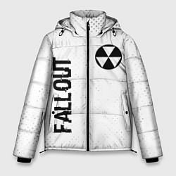 Мужская зимняя куртка Fallout glitch на светлом фоне: надпись, символ