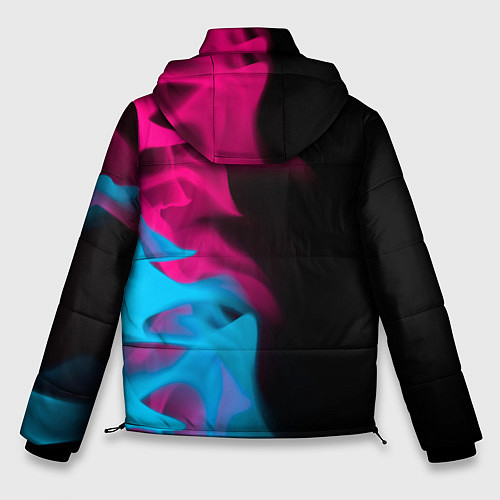 Мужская зимняя куртка No Mans Sky - neon gradient: по-вертикали / 3D-Черный – фото 2