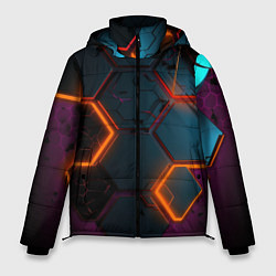 Куртка зимняя мужская Неоновые оранжевые плиты, цвет: 3D-черный