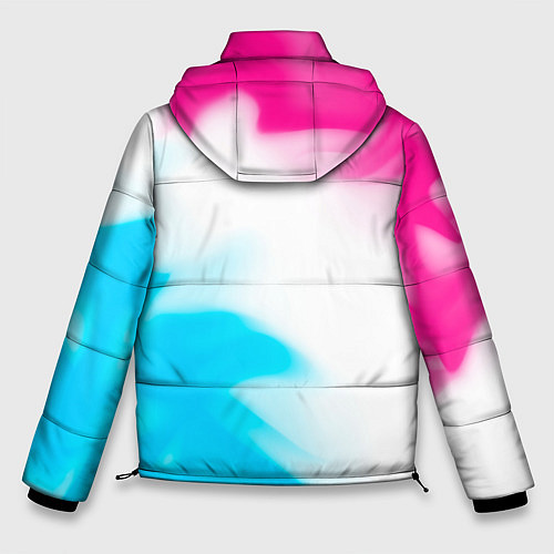 Мужская зимняя куртка Rainbow Six neon gradient style: надпись, символ / 3D-Черный – фото 2
