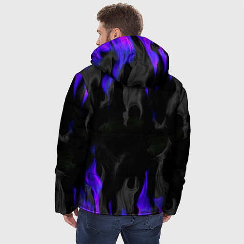 Мужская зимняя куртка Неоновый огонь и дым / 3D-Светло-серый – фото 4