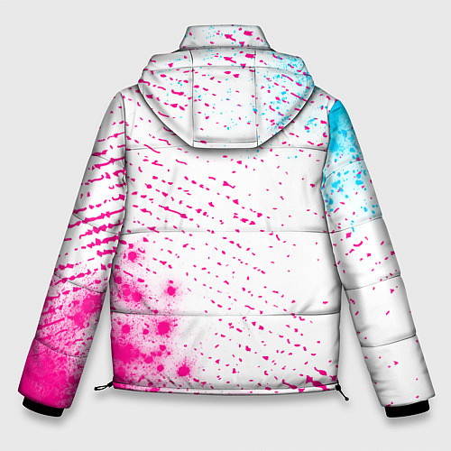 Мужская зимняя куртка Breaking Benjamin neon gradient style: надпись, си / 3D-Черный – фото 2