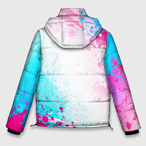 Мужская зимняя куртка The Offspring neon gradient style: надпись, символ / 3D-Черный – фото 2