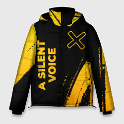 Мужская зимняя куртка A Silent Voice - gold gradient: надпись, символ