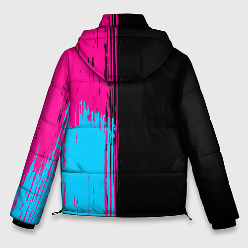 Мужская зимняя куртка Breaking Benjamin - neon gradient: по-вертикали / 3D-Черный – фото 2