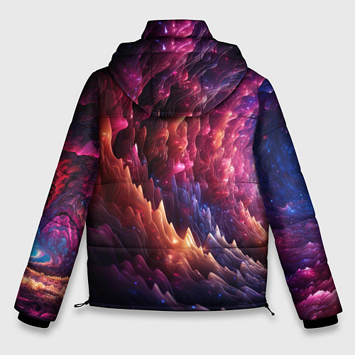Мужская зимняя куртка Звездная космическая спираль / 3D-Черный – фото 2
