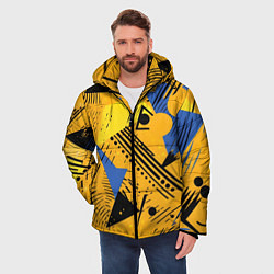 Куртка зимняя мужская Абстракция паттерн, цвет: 3D-светло-серый — фото 2