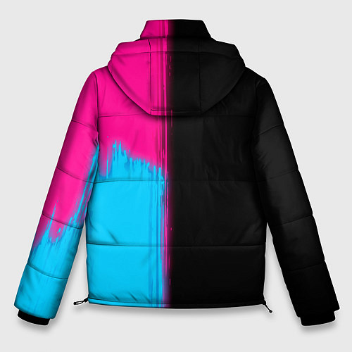 Мужская зимняя куртка Dark Souls - neon gradient: по-вертикали / 3D-Черный – фото 2