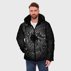 Куртка зимняя мужская Абстракция черная дыра, цвет: 3D-черный — фото 2