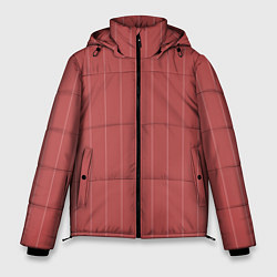 Куртка зимняя мужская Серьёзный тёмно-коралловый полосы, цвет: 3D-черный