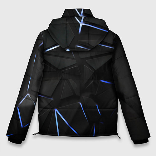 Мужская зимняя куртка Black texture neon line / 3D-Черный – фото 2