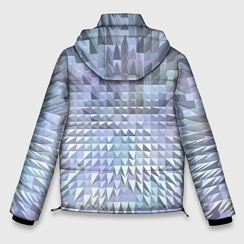 Мужская зимняя куртка Серые и голубые пирамиды / 3D-Черный – фото 2