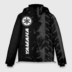 Куртка зимняя мужская Yamaha speed на темном фоне со следами шин: по-вер, цвет: 3D-черный