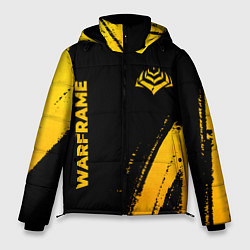 Куртка зимняя мужская Warframe - gold gradient: надпись, символ, цвет: 3D-черный