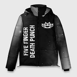 Мужская зимняя куртка Five Finger Death Punch glitch на темном фоне: над